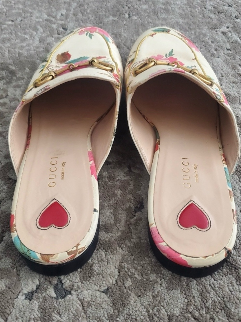 Gucci Princetown Floral Horsebit Mules 37.5 - Picture 6 of 9